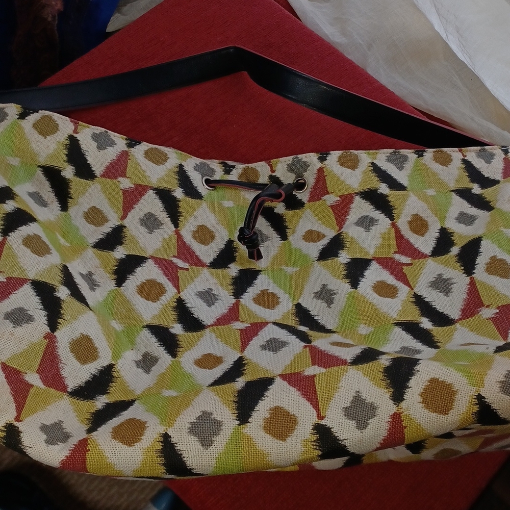 Stephanie Johnson canvas cotton bag with faux leather details